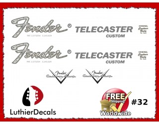 Fender Telecaster Custom Guitar Decal #32
